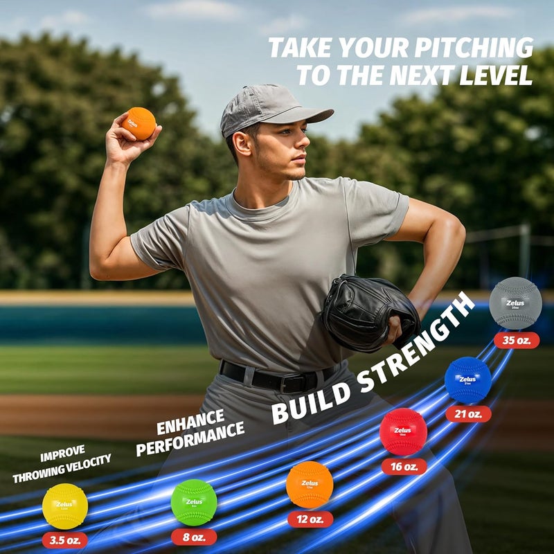 ZELUS Weighted Baseball Set with Seams for Hitting Pitching, Plyometric Baseballs with Carry Bag, Variable Weighted Balls for All Skill Levels - Image 4